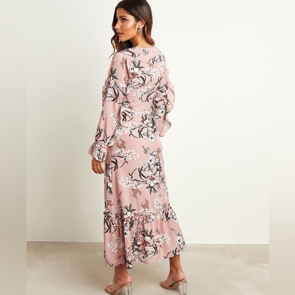 SHEIN Dresses & Skirts - Shein floral ruffle maxi dress sz L